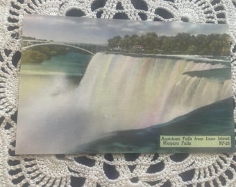 VW65G, KANADA, Vintage, Ansicht, Postkarte, American Falls From Luna Island, Niagara Falls, FarbFoto