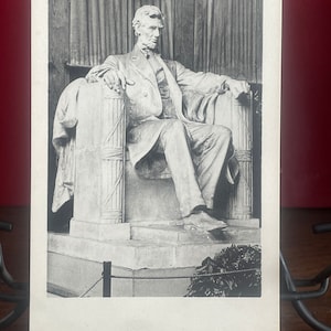 AG6, Antique Fine Arts Postcard, Fine Art Sculpture, Assis Lincoln, Artiste Daniel Chester Français, Meridian Gravure