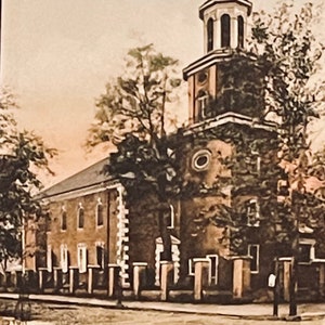 HC56G, Vintage handkolorierte Postkarte, Christ Church, Erbaut 1767, Alexandria, Virginia, Alberttype