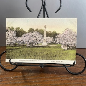 HC32G, handkolorierte New Jersey Postkarte, New Jersey Monument, Valley Forge