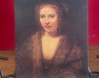 AG54G, Antique Fine Arts Postcard, Fine Art Painting, Portrait Of Hendrickje Stoffels, Artist Rembrandt, Louvre Museum, Paris