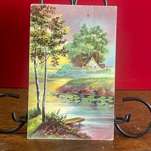 RT3G, Postal antigua de Raphael Tuck, Hermosa granja de campo, Lazy Stream, Sajonia