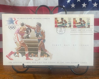 MONACO PREMIER JOUR FDC YVERT 1415 J-O L. ANGELES GYMNASTIQUE 4F 1984