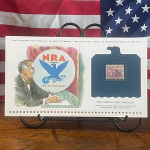 Geschiedenis van Amerikaanse muntzegels, uitgegeven in 1933, de National Recovery Act, uitgave van Postmasters of America