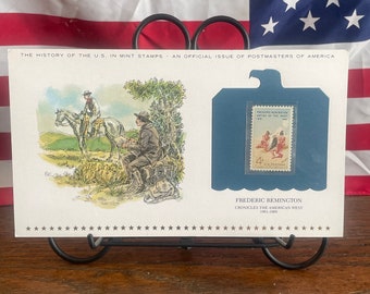 Geschichte der US Mint Briefmarken, herausgegeben am 4. Oktober 1961, Friedrich Remington, Ausgabe Postmasters Of America