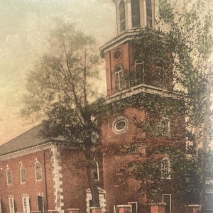 HK77G, Vintage handkolorierte Postkarte, Christ Church, Erbaut 1767, Alexandria, Virginia, Alberttype