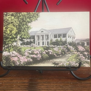 HC36G, Vintage handkolorierte Postkarte, Berglorbeer, Sweet Heart Teehaus, Mohawk Trail, Shelburne Falls, Massachusetts, Albertype