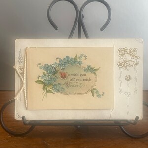GTAC02G, Antik, Grüße, Broschüre, Postkarte, To Wish You all You Wish Yourself, Beautiful Flowers, Clifton Bingham Vers, USA