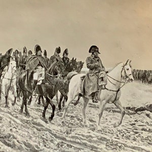 Carte postale antique des Beaux-Arts, Peinture d’art, La campagne Français 1814, par Ernest Meissonier, Musée du Louvre