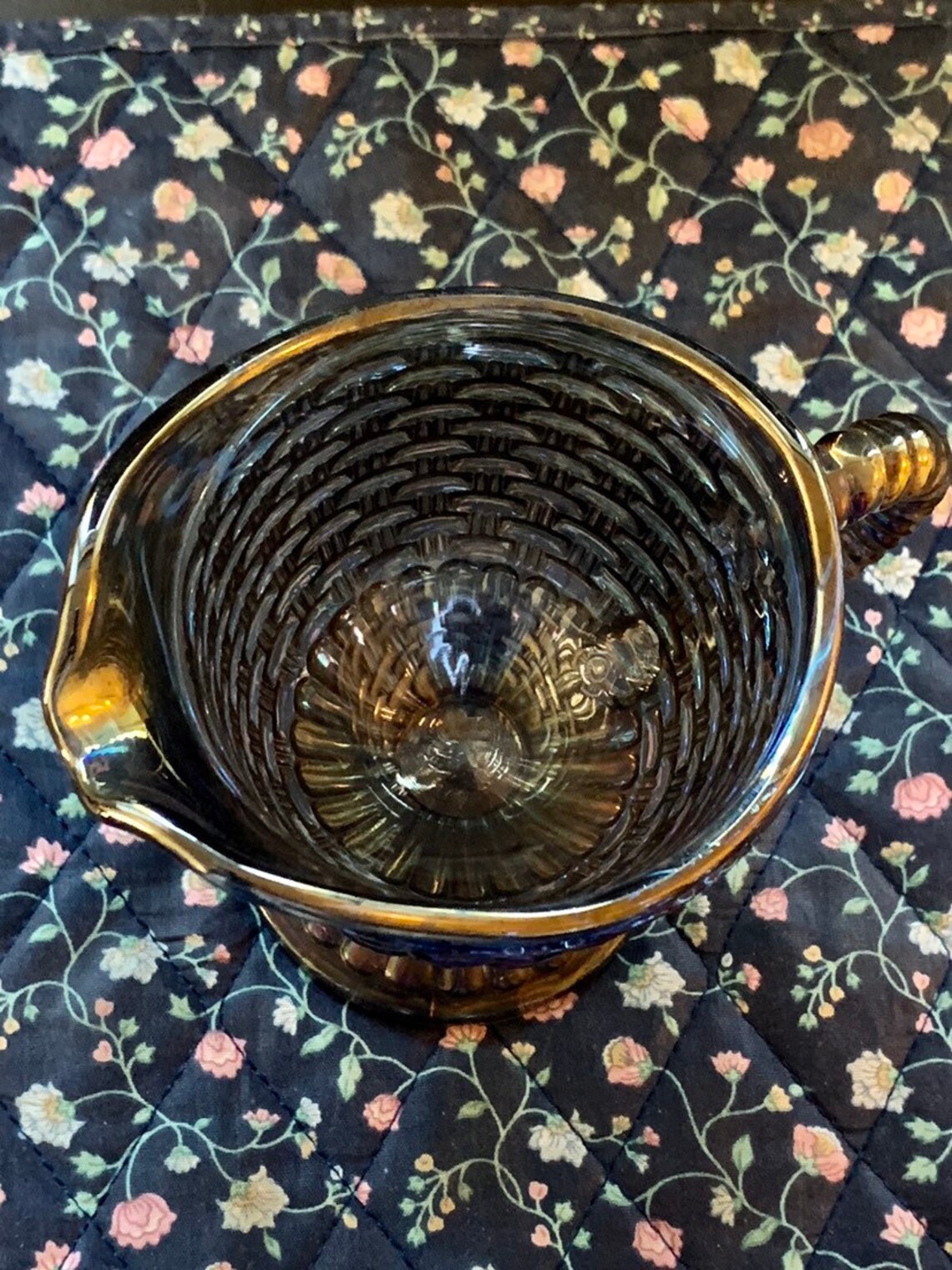 Vintage Imperial Glass Ohio Smoke Basket Weave Pattern Etsy