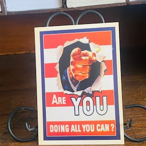 PP27, WW2 Poster Postcard, Are You Doing All You Can, Oversized Postcard, Unused