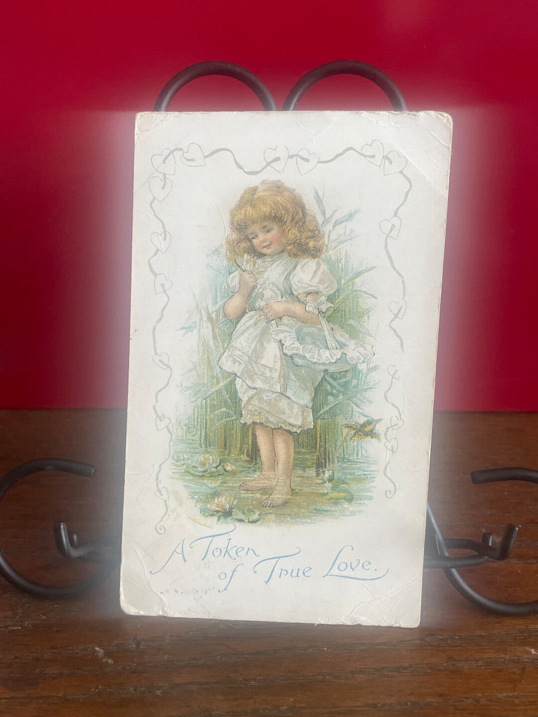 GT62G, Antique, Greetings Postcard, A Token of True Love