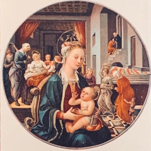 Vintage Bellas Artes Postal, Pintura de Bellas Artes, Virgen con el Hijo, Por el Artista Filippo Lippi, Early Divided Back