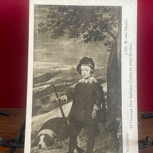 AG74G, Carte postale d'art antique, Peinture d'art, Prince Don Baltasar Carlos en costume de chasse, Artiste Diego Rodríguez de Silva y Velázquez