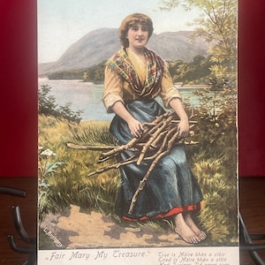 AG57G, RESERVIERT MARIA Antique Fine Arts Postkarte, Fine Arts Malerei, Fair Mary My Treasure, von L Anthony, wunderbare Vintage Postkarte