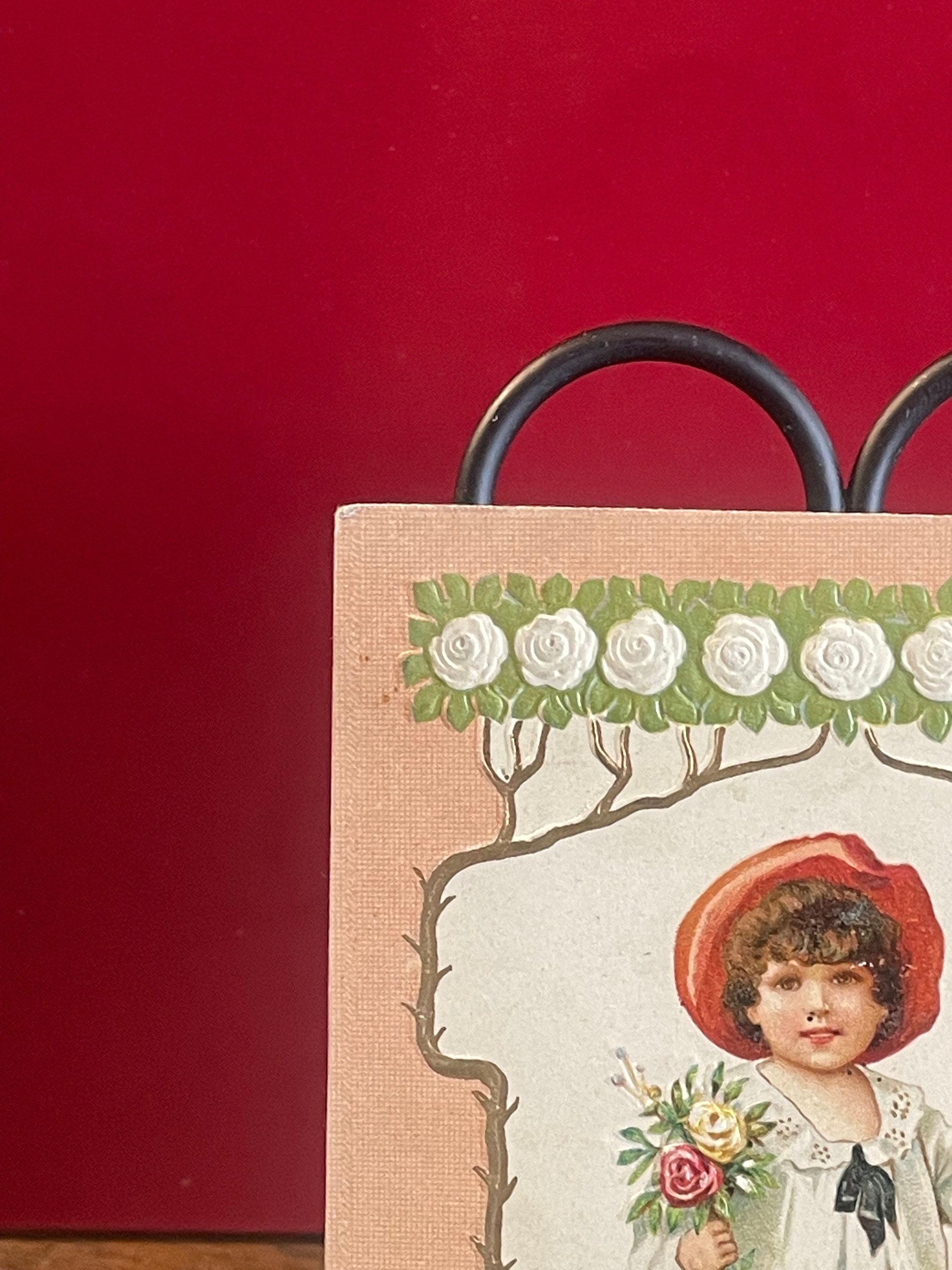 Cartes Décorées Anciennes – 7 Pièces, Filles Et Garçons Victoriens (Repro 1986)