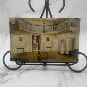 HK19G, Vintage, VIRGINIA, handkoloriert, Ansicht, Postkarte, Eingangshalle, Monticello, Thomas jefferson haus, Alberttype
