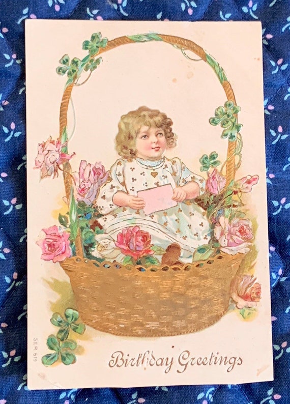 Comer Kentucky 12 Post Cards 1900s Antique Birthday Greetings Embossed Roses Violets Artist Trading Cards Art Collectibles Matrimoniostemuco Cl