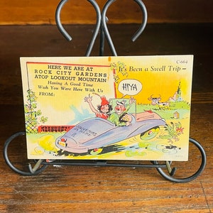 BB9, 1930 vintage Wish You Were Here Postcard, Rock City Gardens m, Lookout Mountain, Bargain Bin