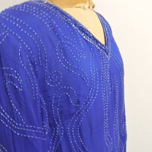 Jewel Queen Royal Blue Beaded DressSize XL image 2