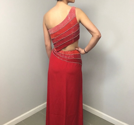 Red Readed two piece gown size6 - image 1