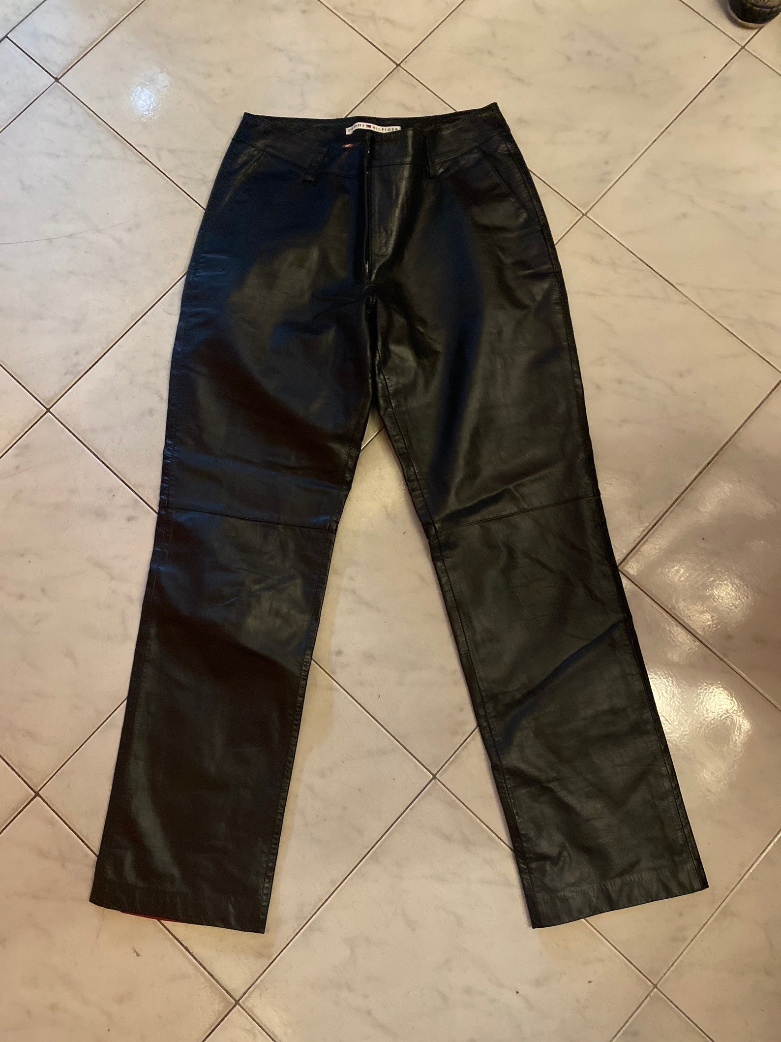 Tommy Hilfiger Vintage Women's Black Leather Pants Size 8 - Etsy