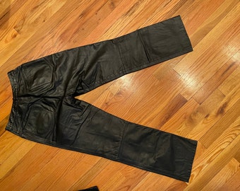 Leather pants with front pockets ,high raisers, made in Brazil