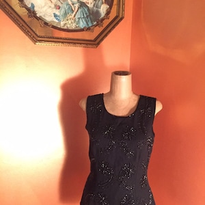Black beaded sleeveless top size small