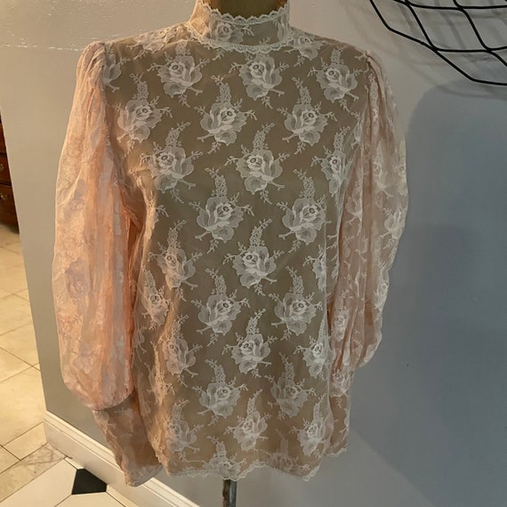 Victorian lace  beige blouse