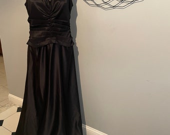 Black satin gown made by TADASHI size 12