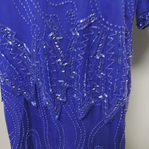 Jewel Queen Royal Blue Beaded DressSize XL image 3