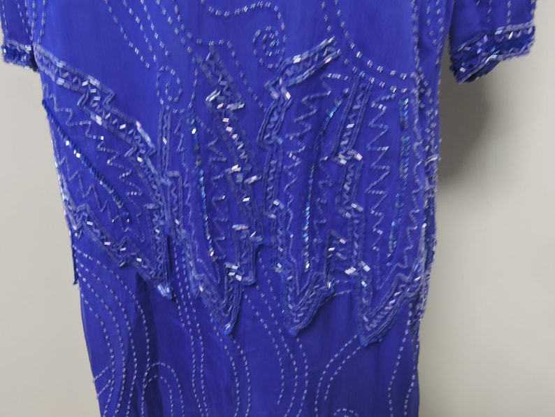 Jewel Queen Royal Blue Beaded DressSize XL image 3