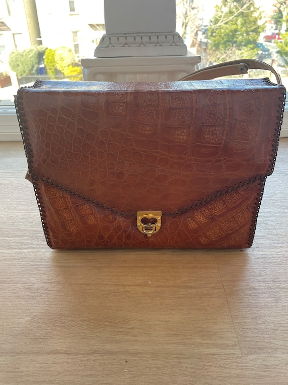 Madmen Faux Crocodile  Handbag