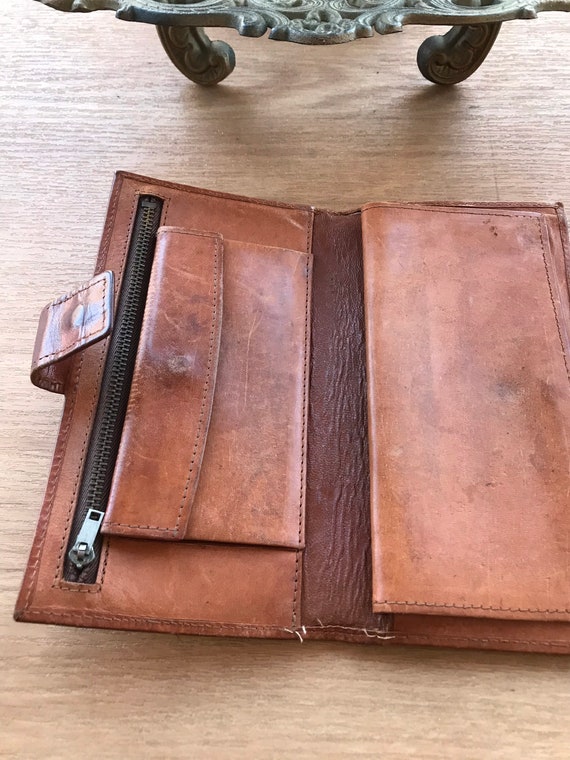 Embossed rust /brown  checkbook wallet plus small… - image 3