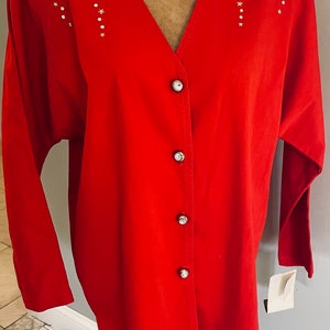 Red studded oversized blazer image 1