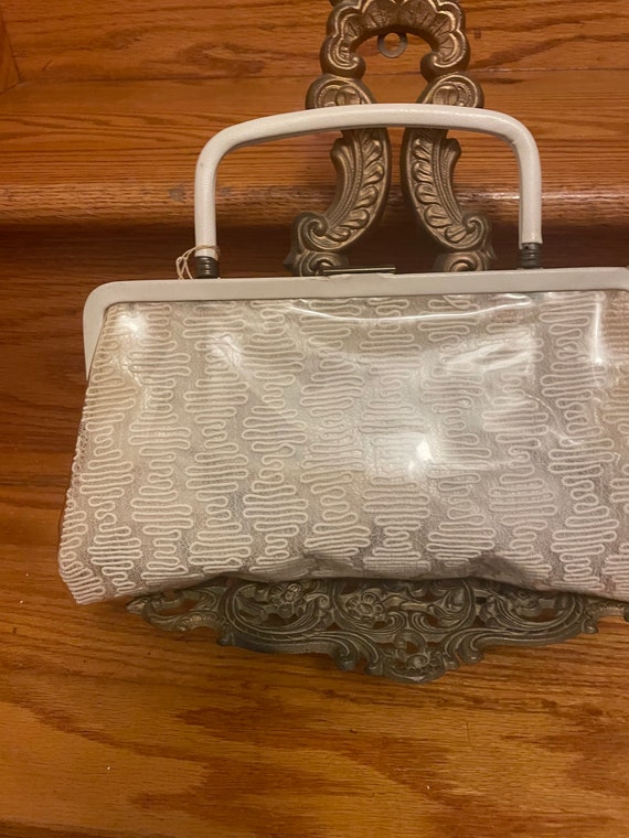 1950s/60's  Vintage Clear Plastic Clutch Purse wi… - image 3