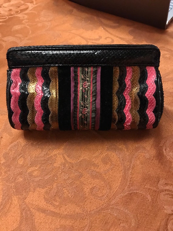 Vintage multi color CARLOS FALCHI Snake Velvet Eve