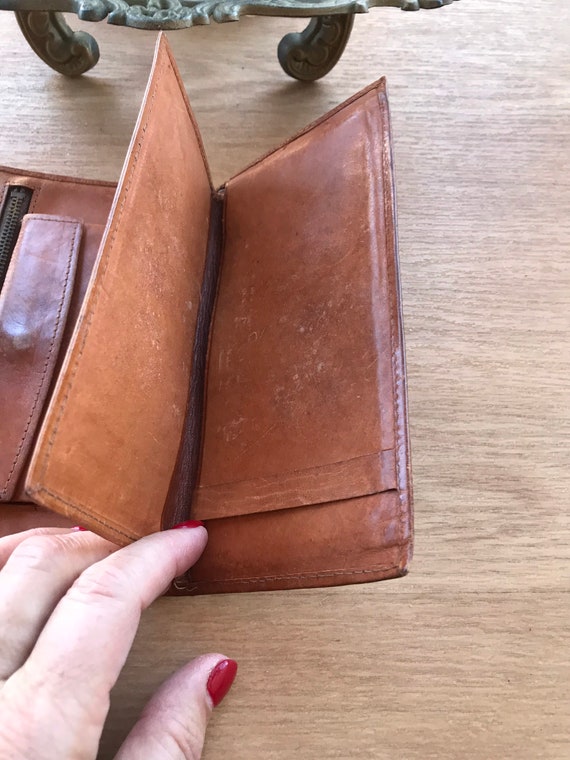 Embossed rust /brown  checkbook wallet plus small… - image 2