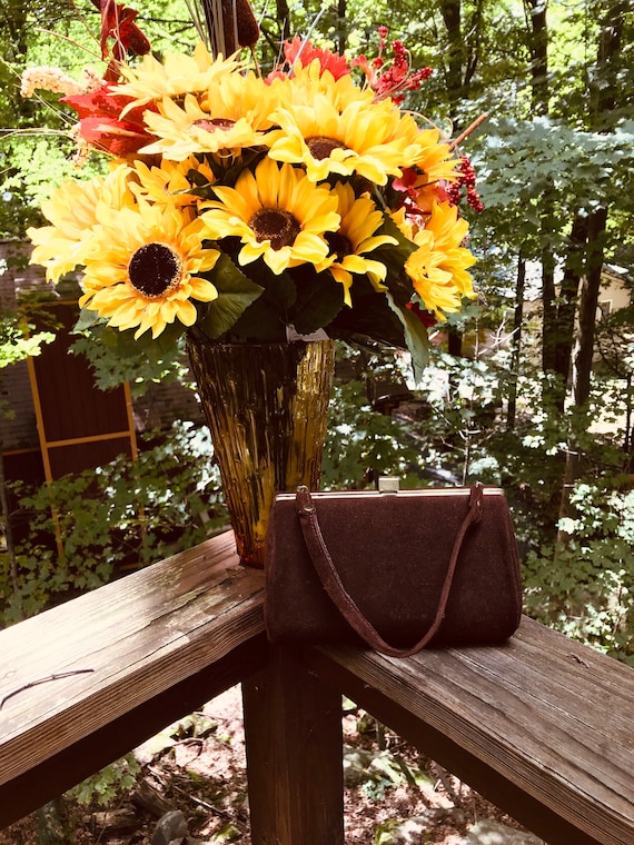 Brown suede purse