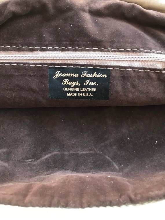 1980's Joanna Fashion  Tan Leather Envelope Clutc… - image 6