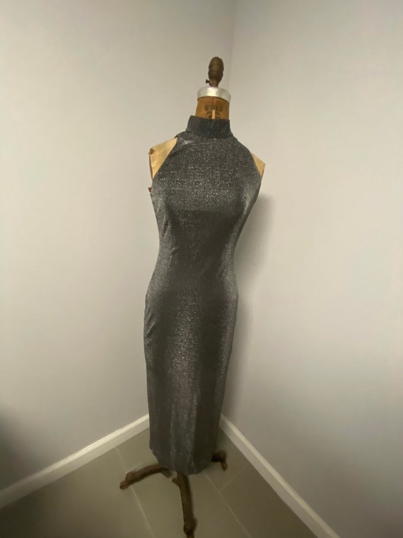 Datiani glitter turtleneck sleeveless metallic  si