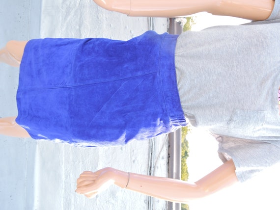 Pelle Vintage Royal Blue Skirt, 100% genuine  Sue… - image 4