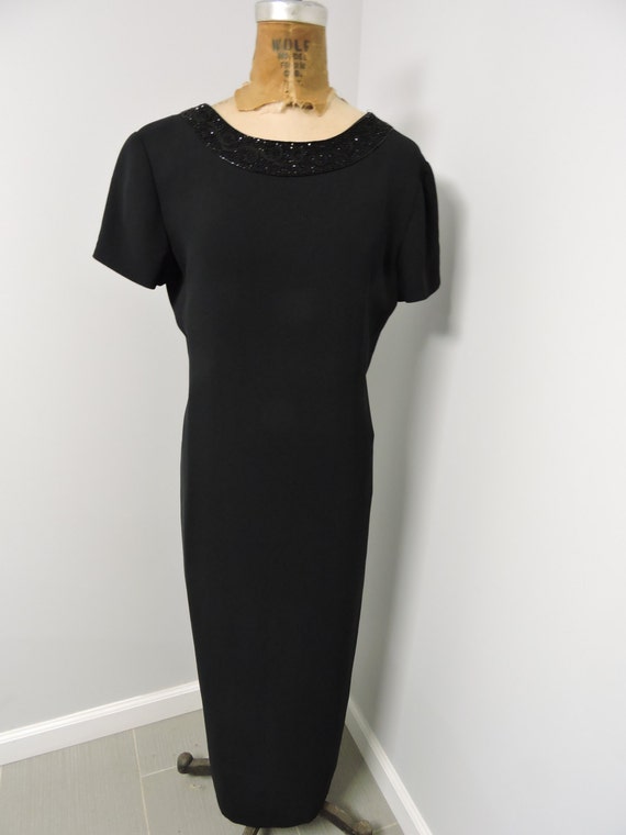Black Long Evening Dress made by Evan-Picone Size… - image 1