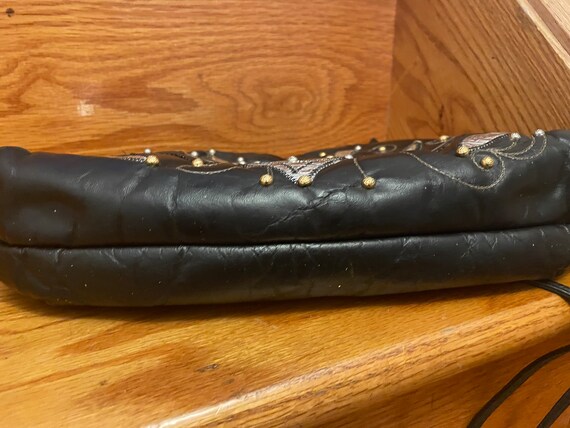 Black with multi color 1980’s patchwork crossbody… - image 7