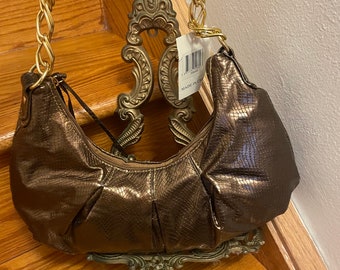 Vintage 80's/90's Giannini Bronze satchel  handbags with chain handle