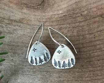 Night Forest, North Star, Woodlands, recycled silver, made for adventure