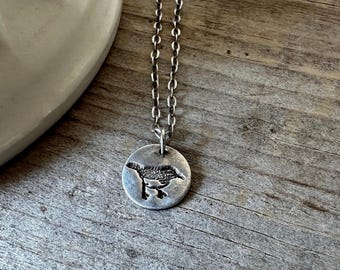 Wren, 18 inch chain, recycled silver, bird lover gifts, made for adventure, outdoor jewelry