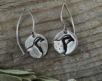 Chukar, Oxidized Sterling Silver Chukar Partridge Earrings: Upland Bird Jewelry