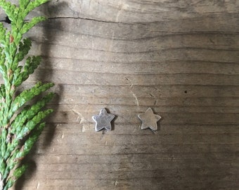 Tiny North Star Earrings: Recycled Silver Celestial Post Earrings