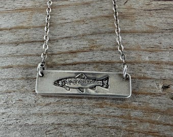 Rainbow Trout, Fly-fishing, Nature lover, Fly Gal, Made for adventure, Recycled silver
